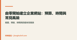 建立企業網站前先定清楚範圍與負責人的示意圖