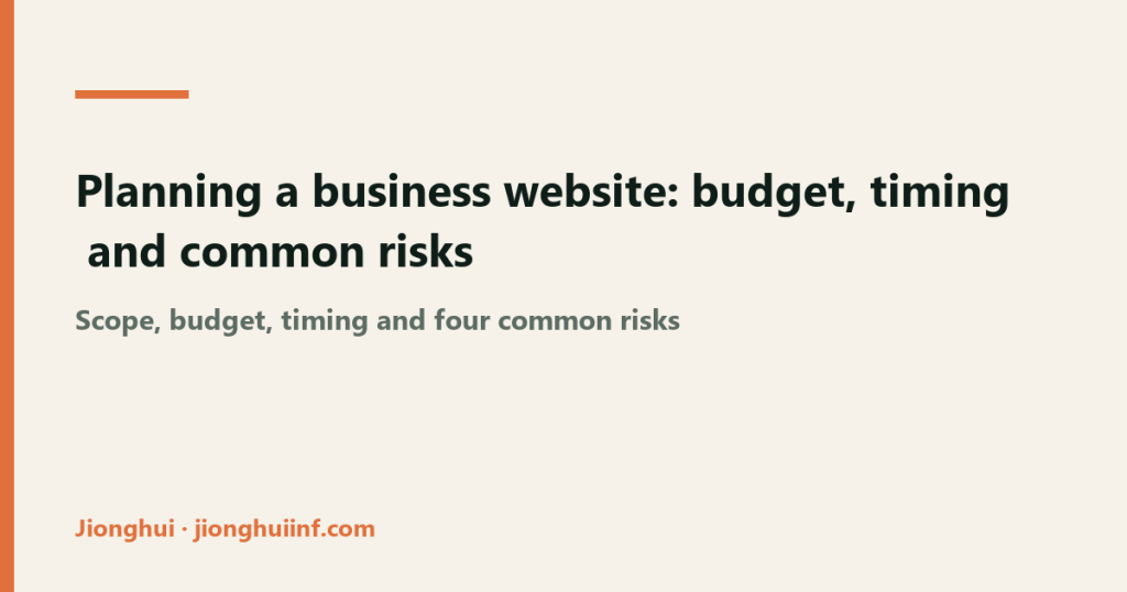 Illustration of planning scope and owners before building a business website