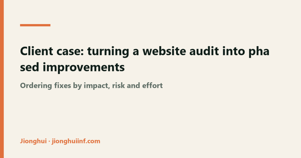 Diagram of phased fixes after a website audit