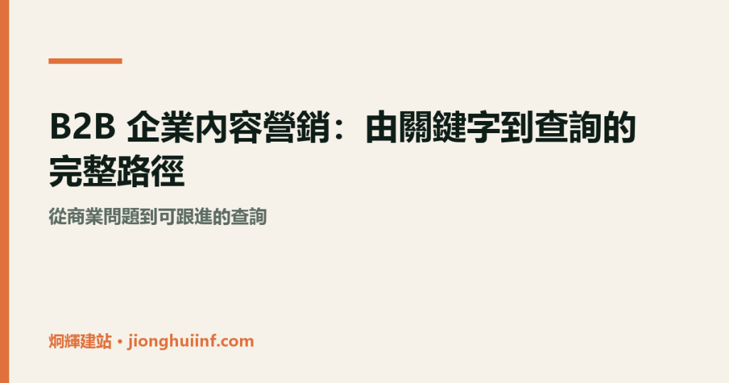 B2B 企業內容營銷路徑示意圖