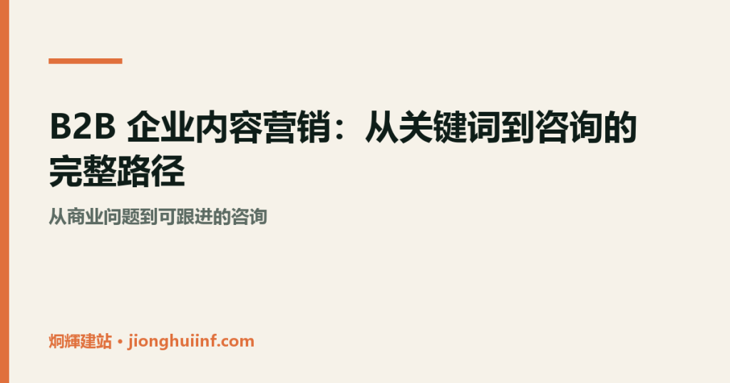 B2B 企业内容营销路径示意图
