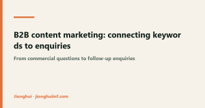 Diagram of the B2B content marketing path from keywords to enquiries