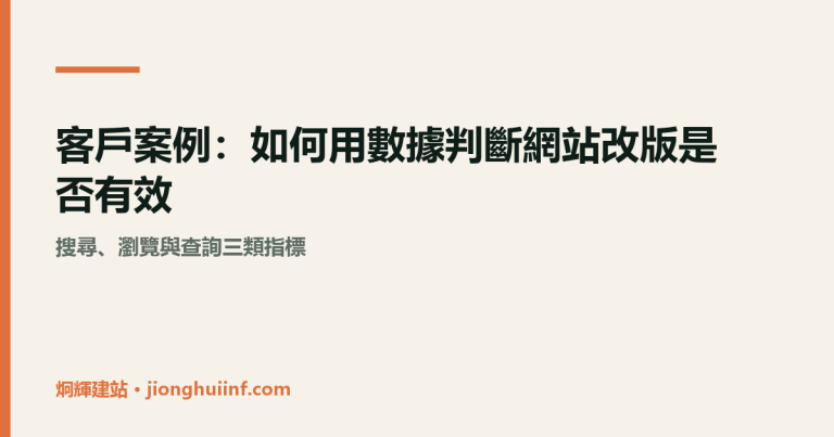 網站改版成效用數據驗證的示意圖