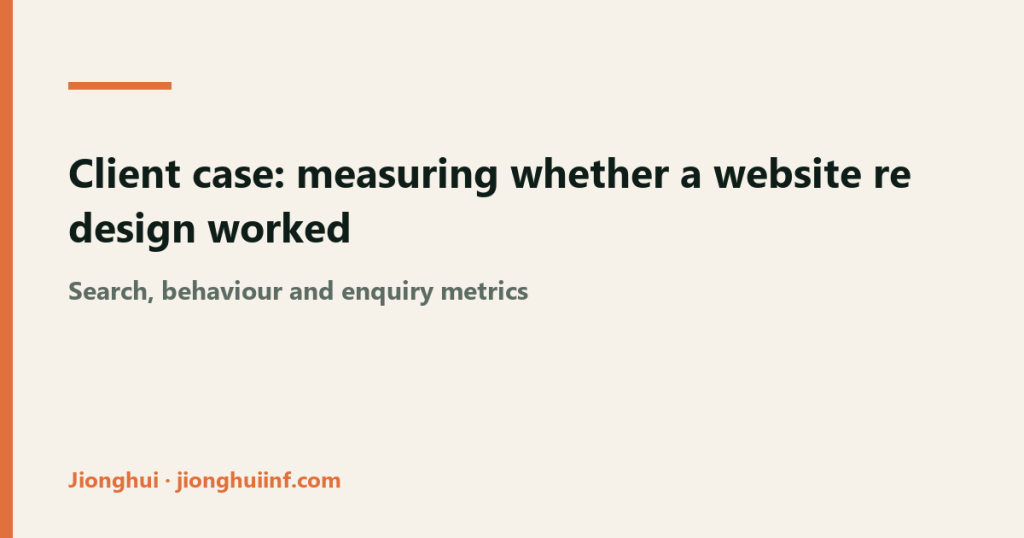 Diagram of measuring website redesign results with data